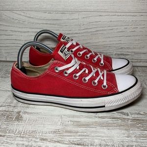 Converse Red Unisex Low Top All Star Shoes Red Canvas Men 6.5 ~ Women 8.5